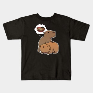 Capybara thinking about Ramen Kids T-Shirt